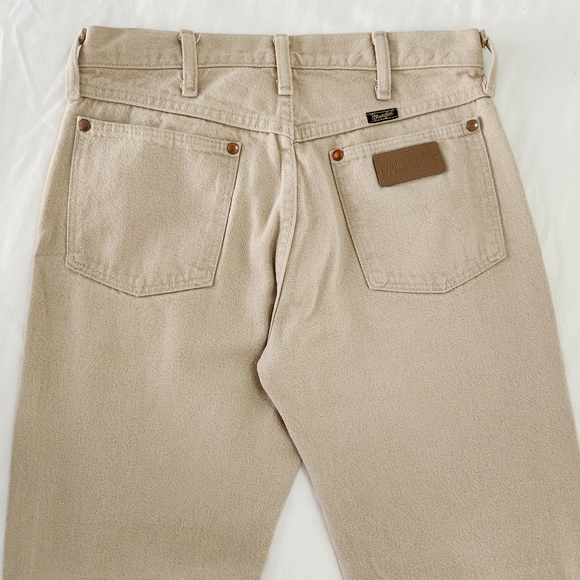 *SOLD* Wrangler Cowboy Cut Tan Khaki Twill High Rise Straight Leg Jeans Size 29 - Picture 3 of 6